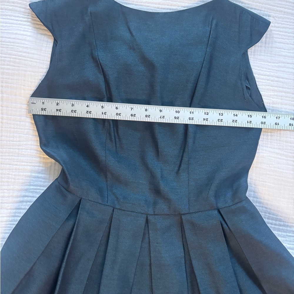 VINTAGE 50s navy blue pleated party dress - Picture 9 of 11